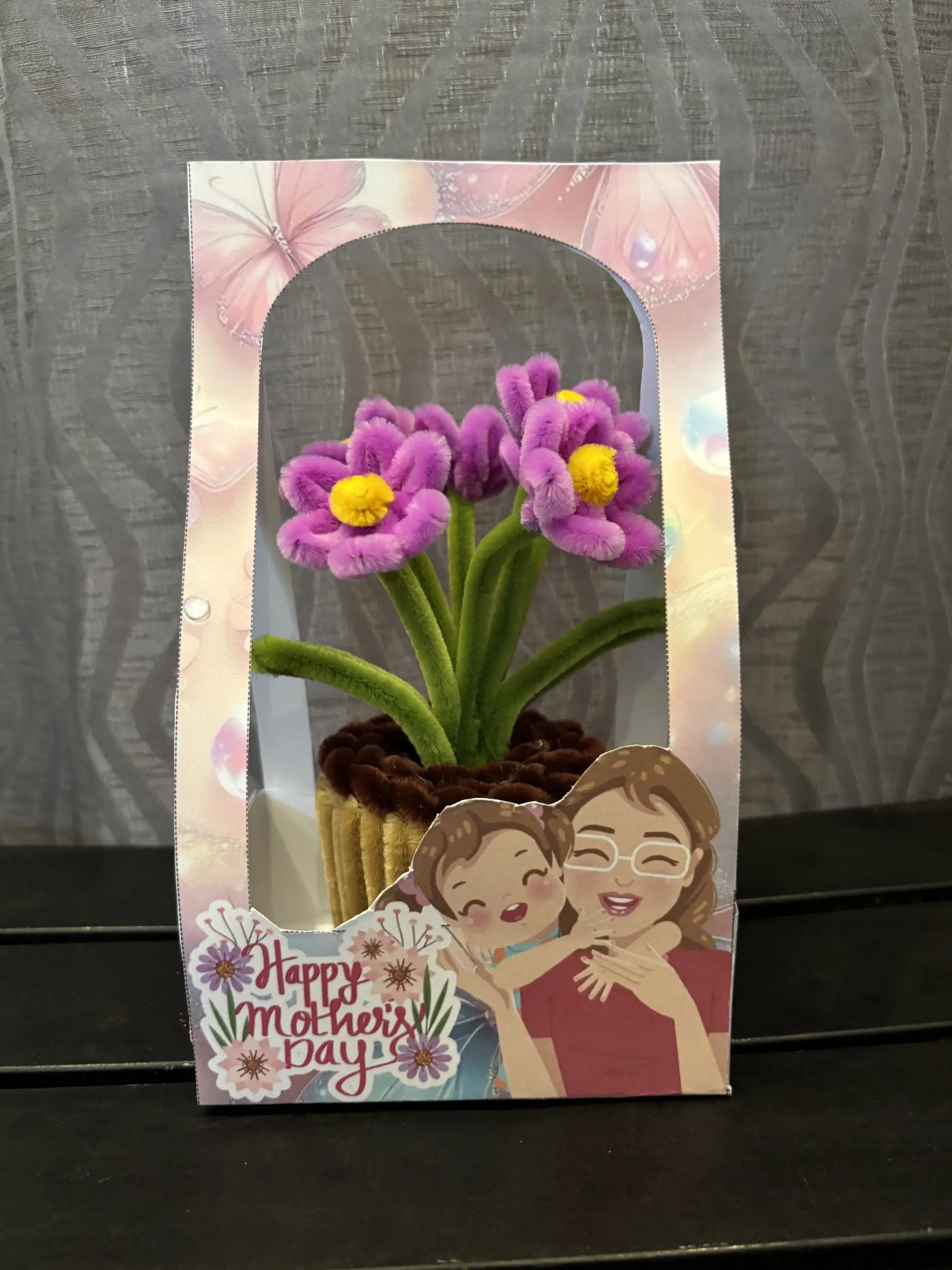 FleurKraft lilac mini pot flower in butterfly gift box