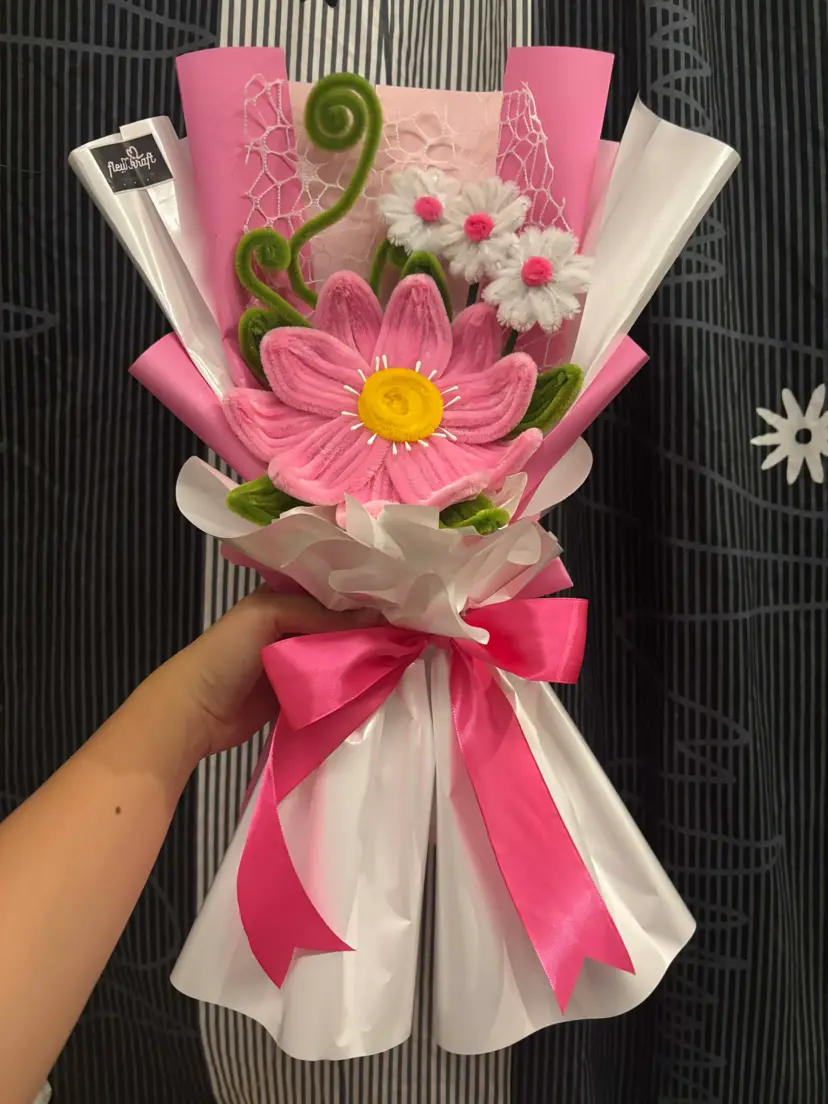 Pastel Dream Bouquet - FleurKraft fuzzy wire bouquet in Talisay